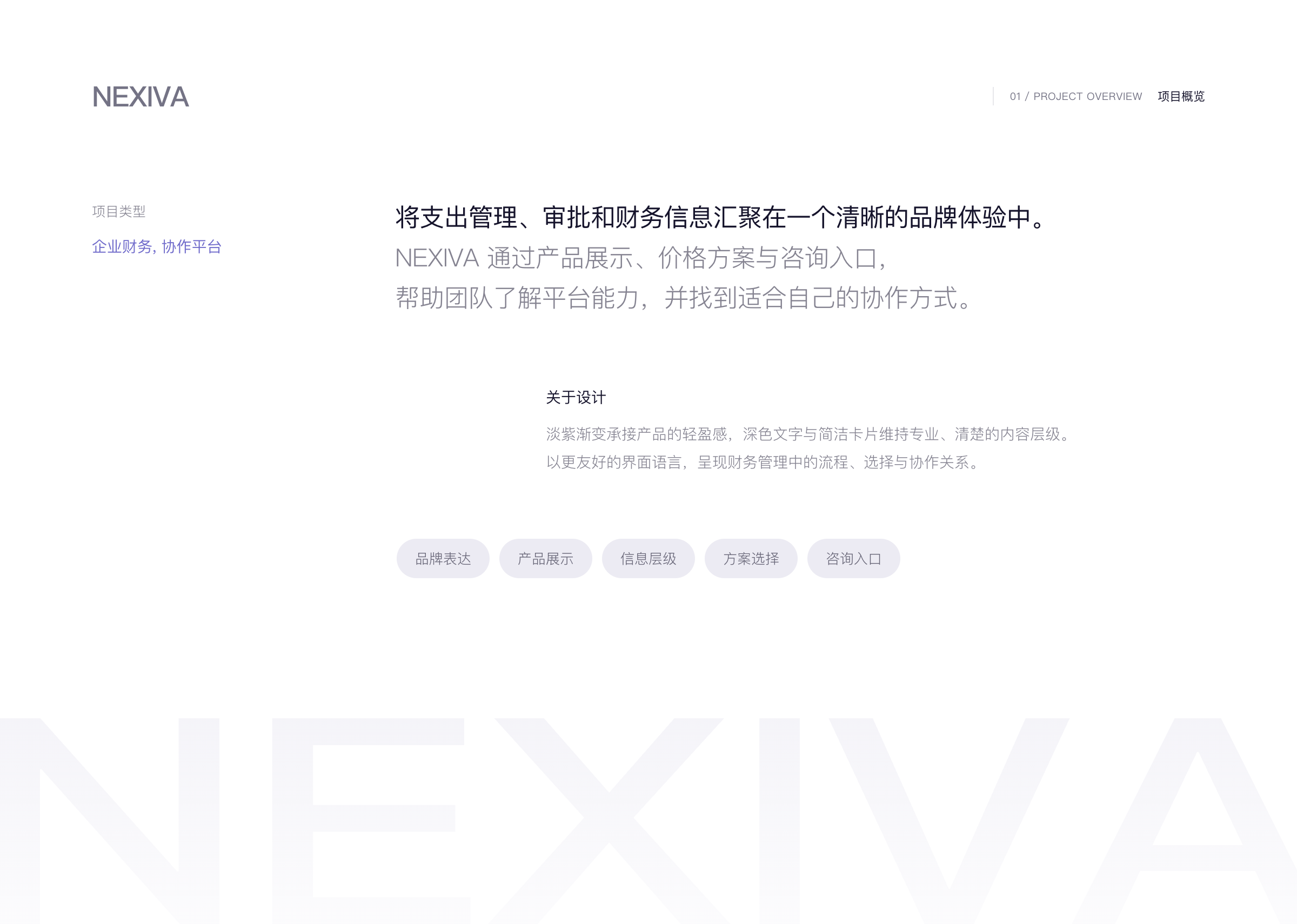 NEXIVA 企业财务协作平台网站设计