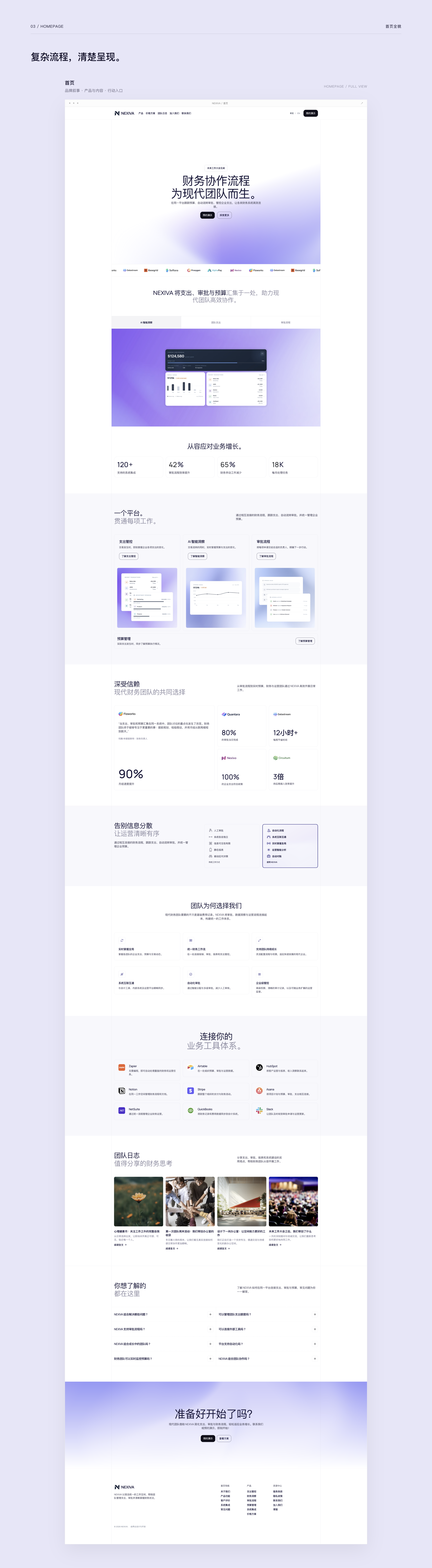 NEXIVA 企业财务协作平台网站设计