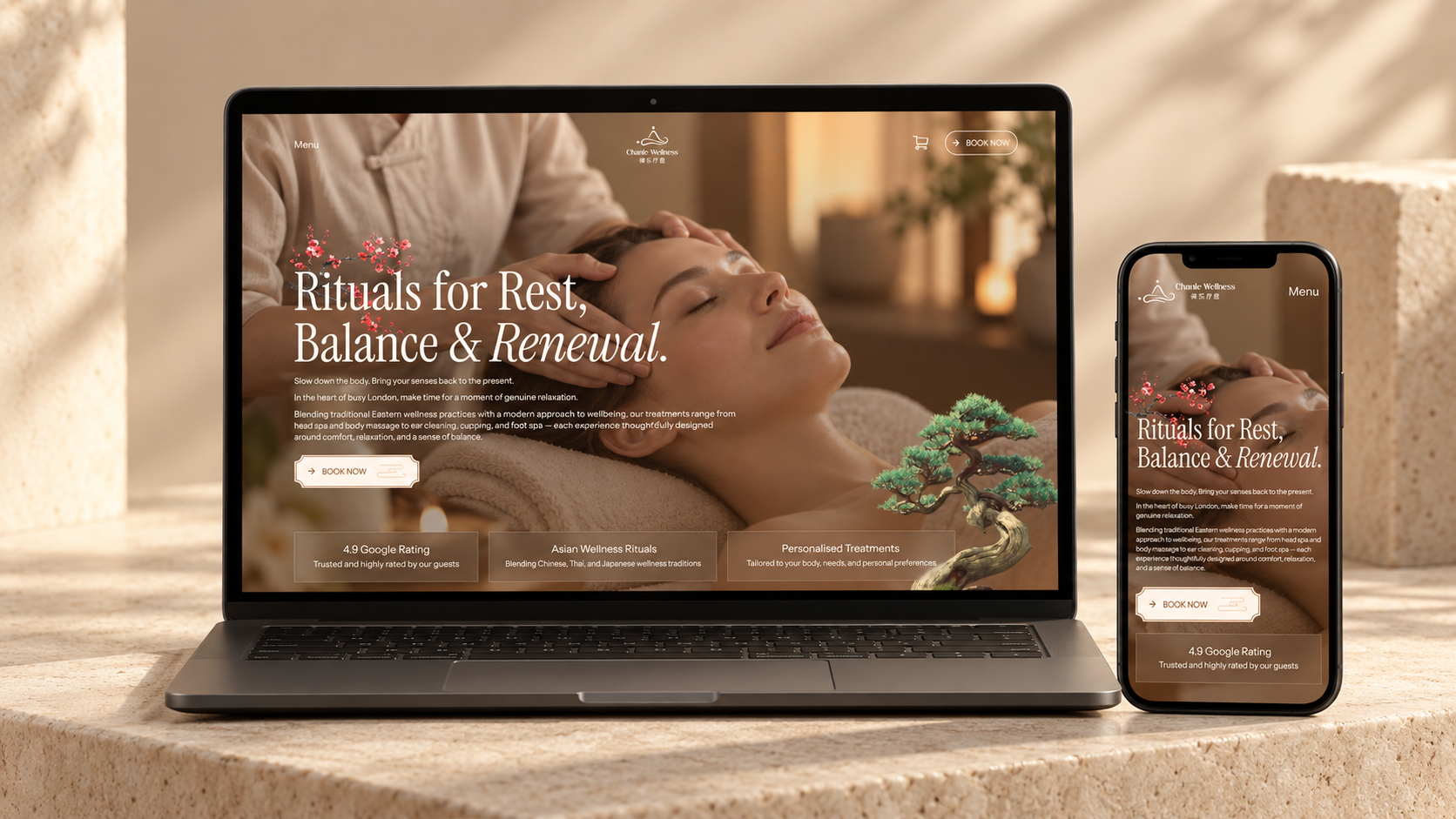 Chanle Wellness 英国疗愈与按摩品牌网站展示