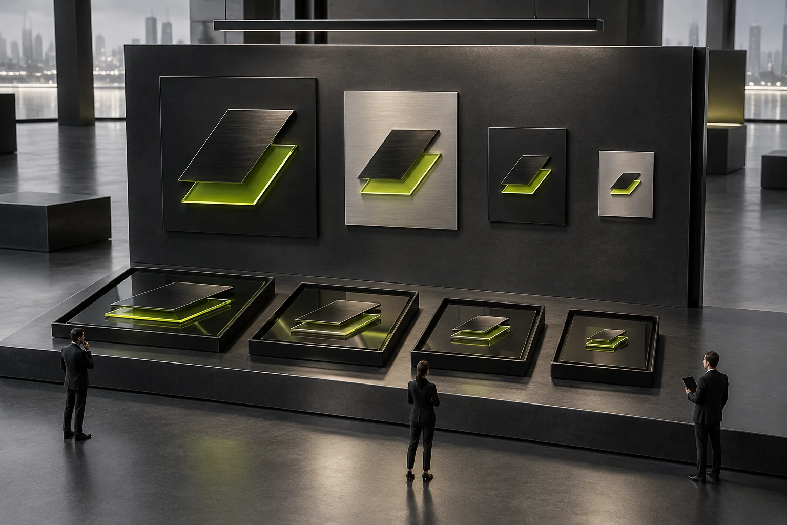 A miniature scene checking light and dark backgrounds, display conditions, and adopted files together