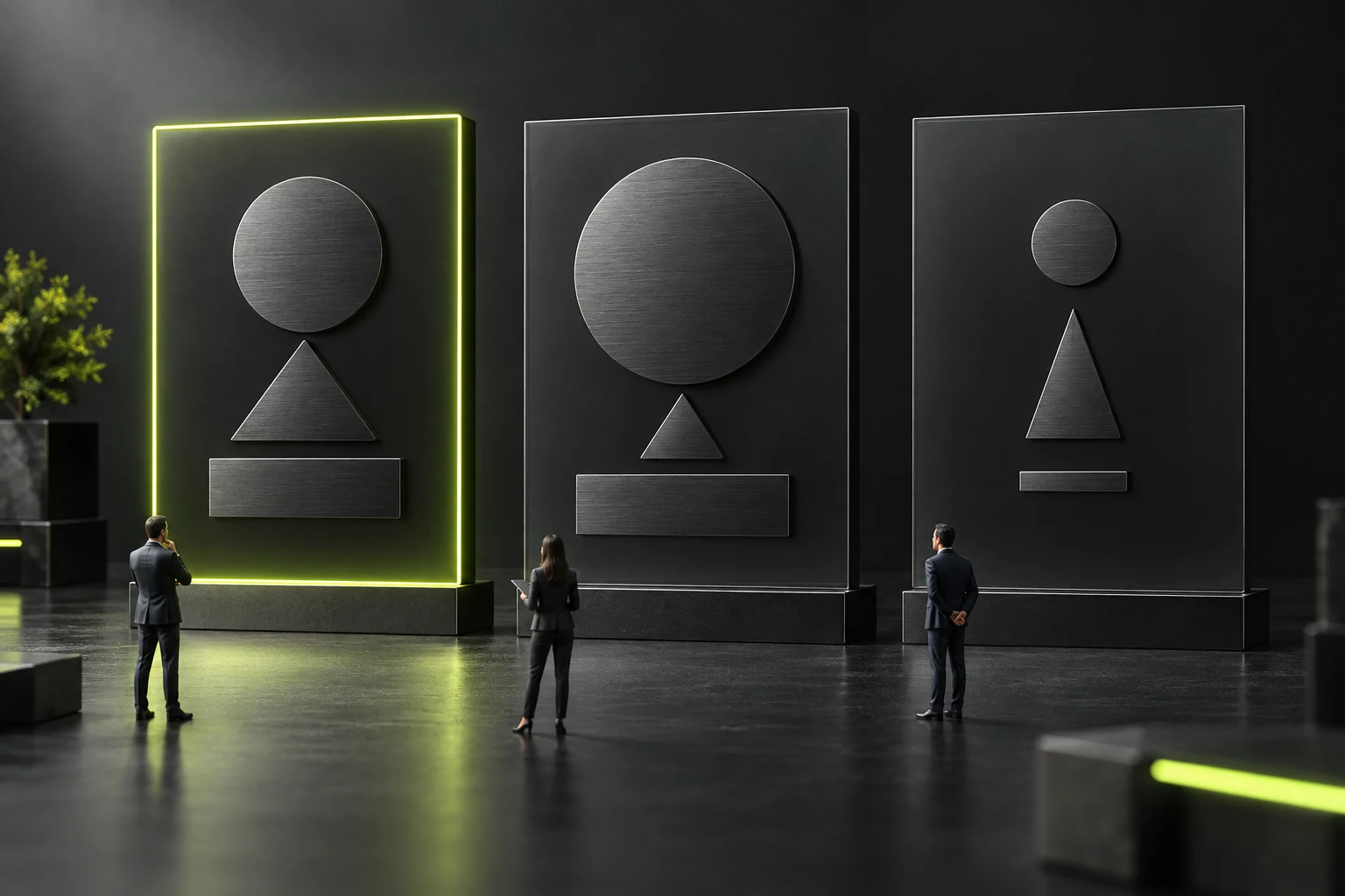 A miniature scene comparing recognition risks under identical touchpoint conditions