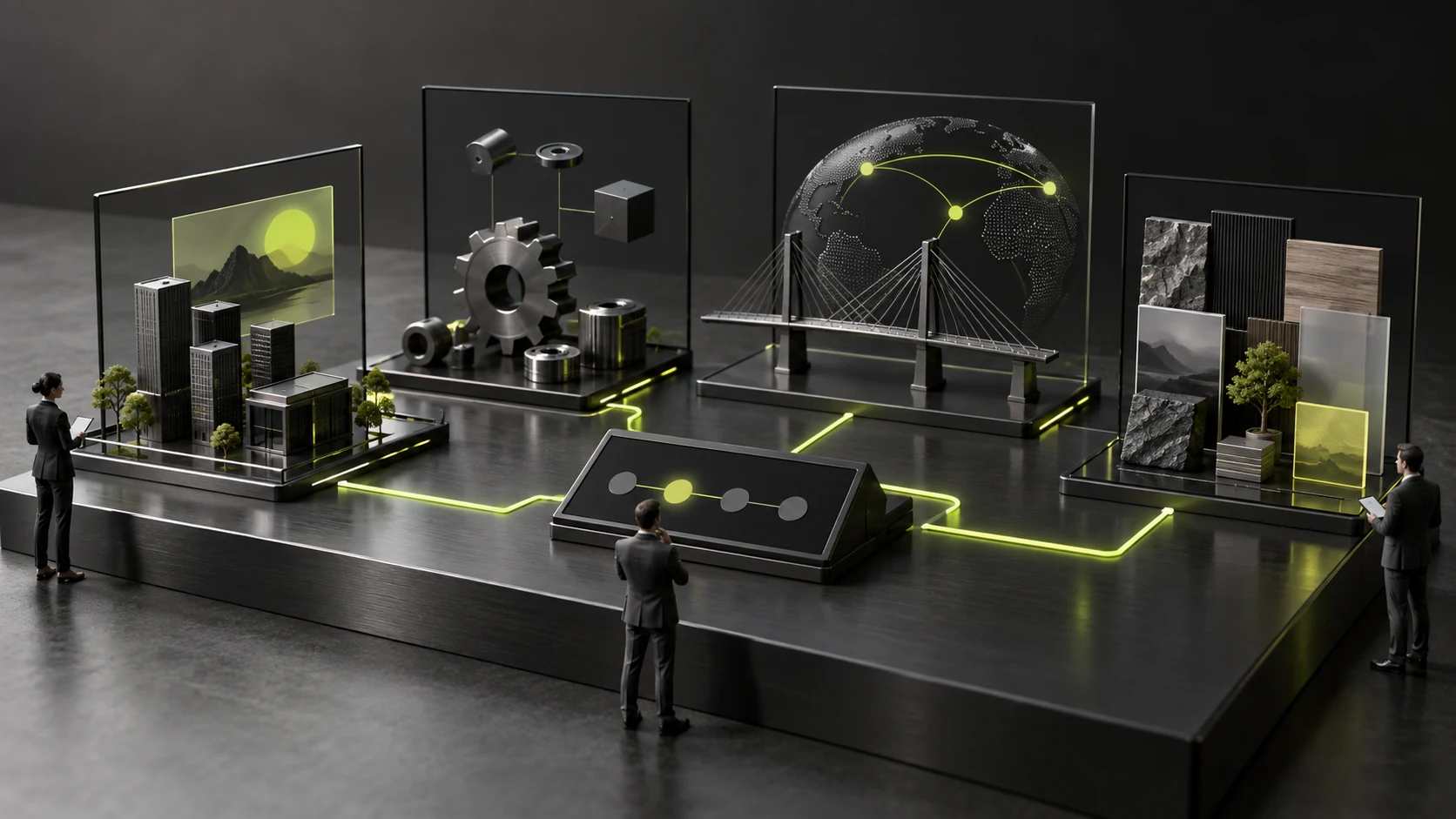 A miniature scene checking client, supplier, partner, and reference relationships separately