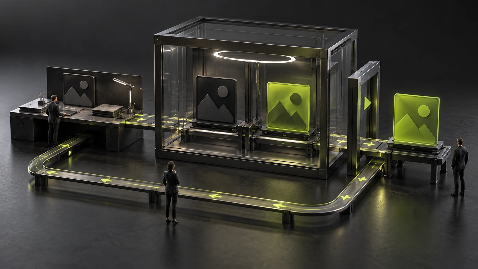 A miniature scene preserving clear choices between leaving and continuing unsaved edits