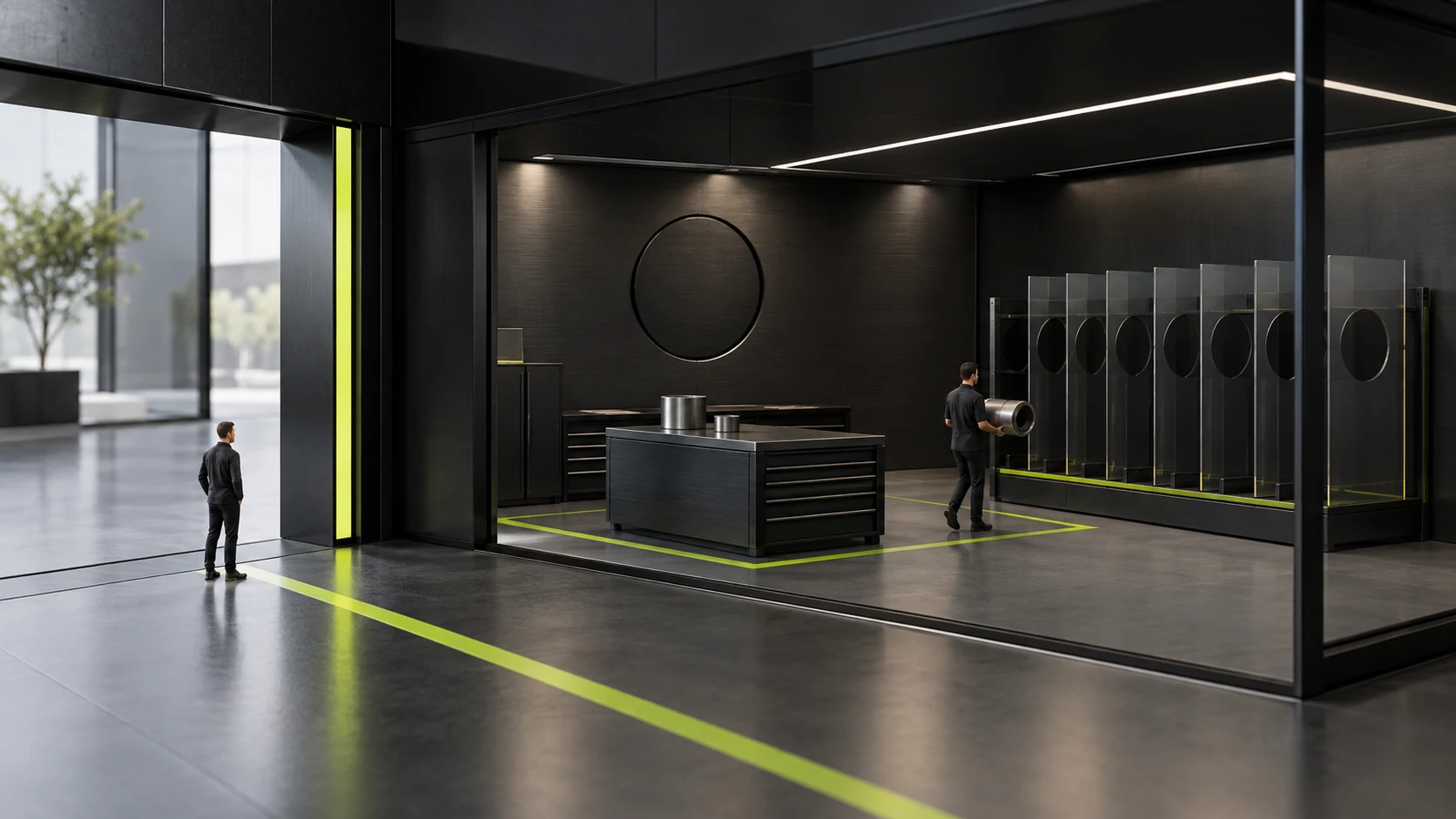 Miniature scene combining existing customers' documentation tasks with new buyers' support assessments