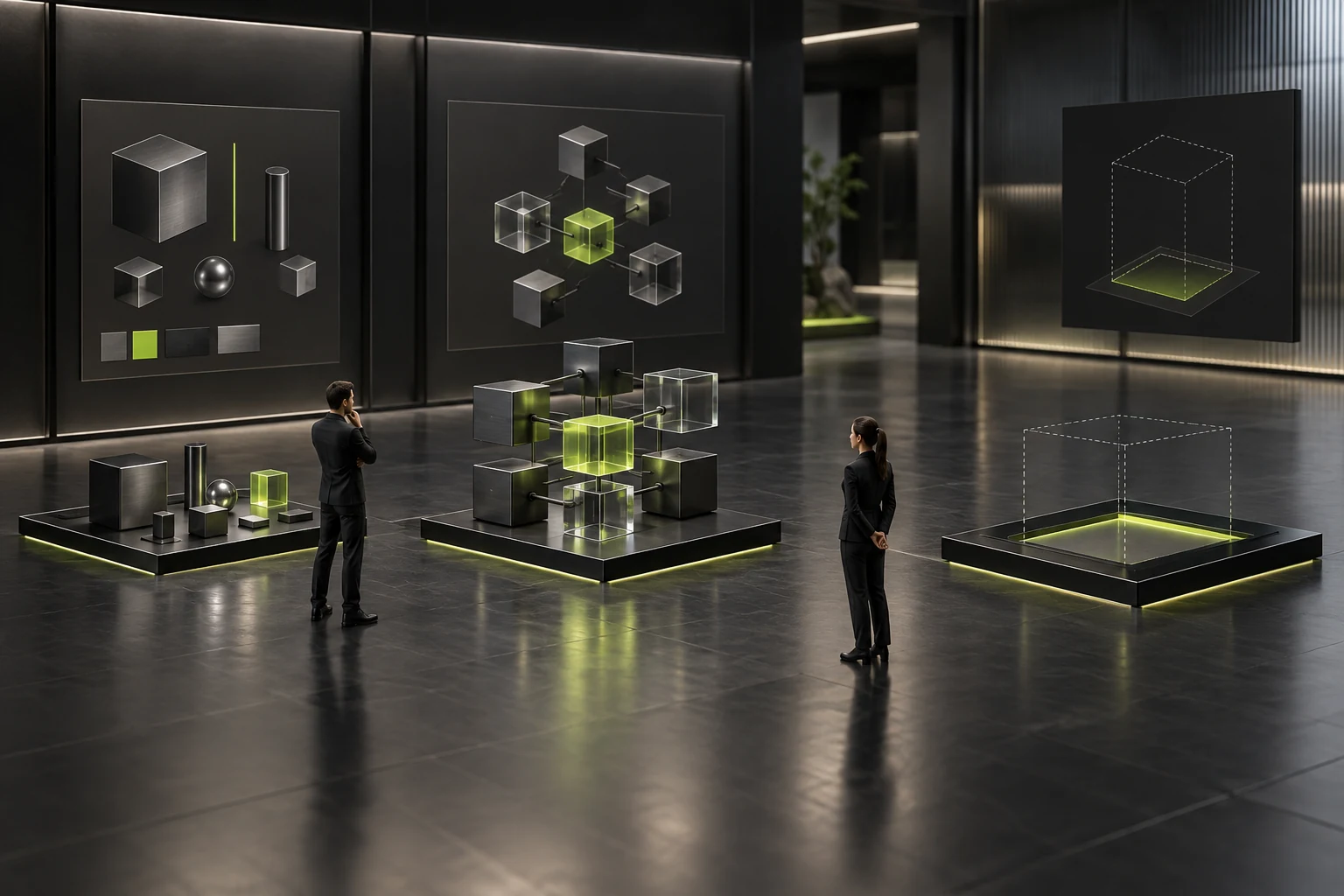Miniature scene checking template grouping according to product-material differences