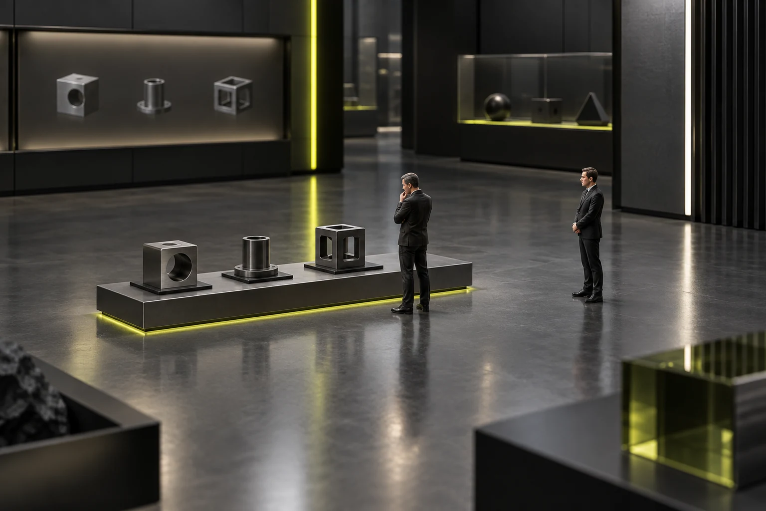 Miniature scene checking product identification without spoken introductions