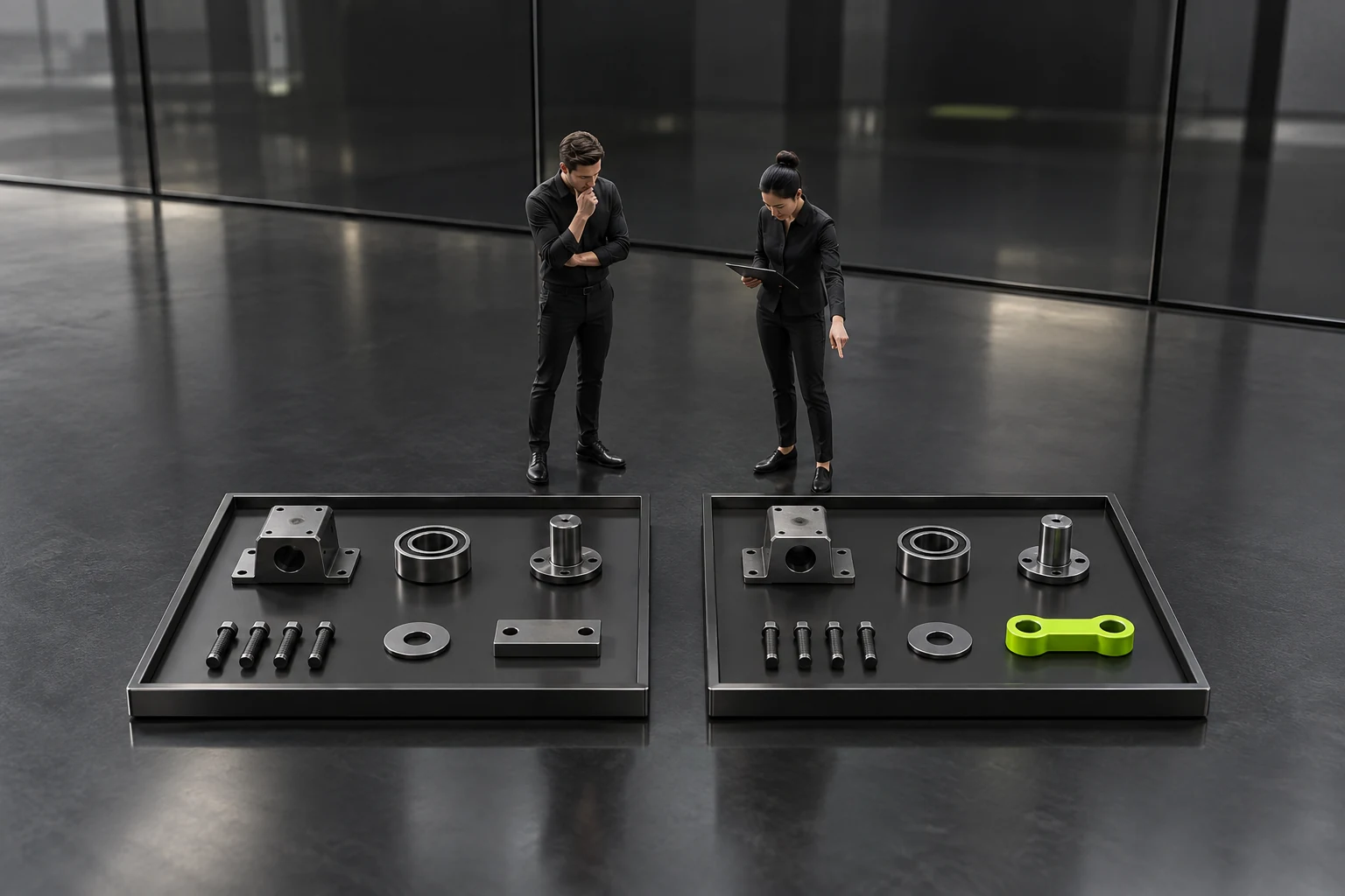 Miniature scene checking the original configuration and current changes separately