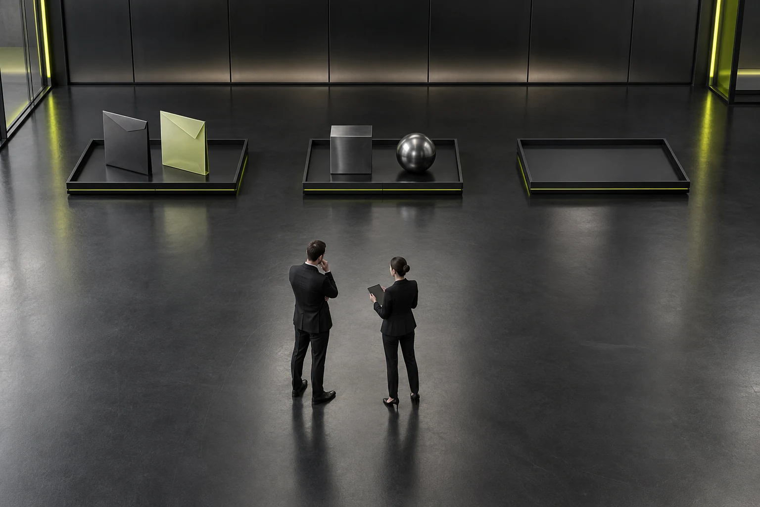 Miniature scene rehearsing same-object, different-object, and pending name relationships