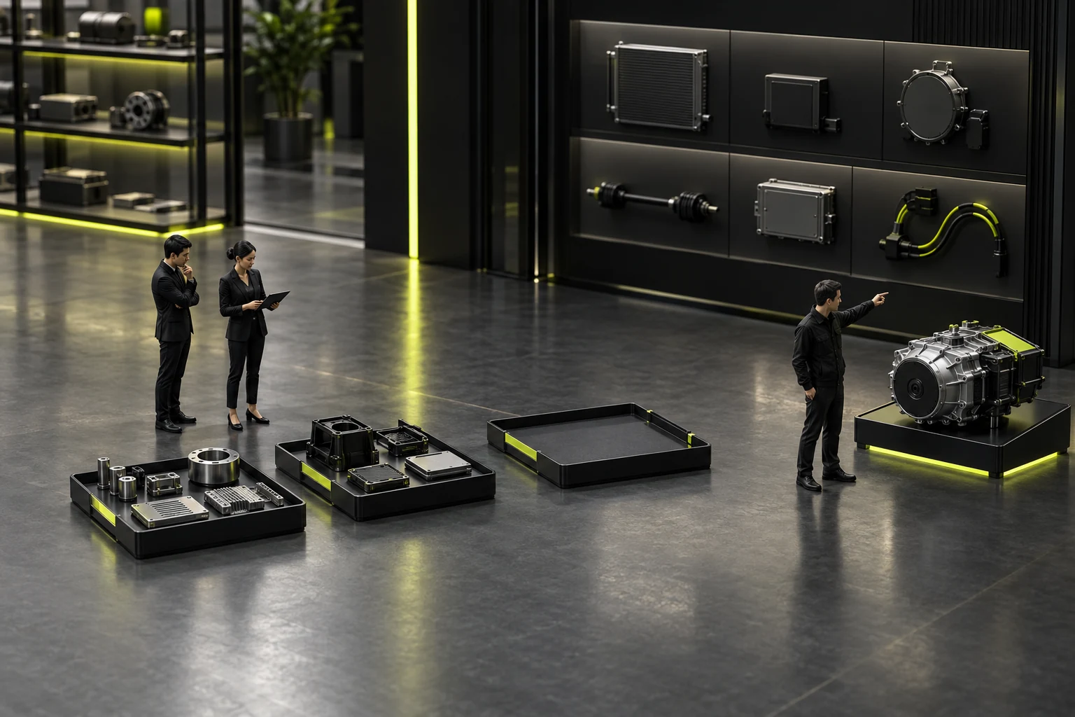 Miniature scene separately organizing known purchasing materials and matters for later confirmation