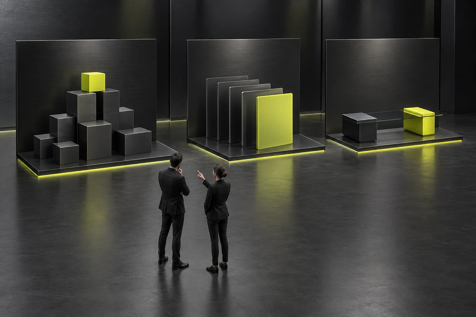 Miniature scene checking discussion scope step by step for requirements with material restrictions