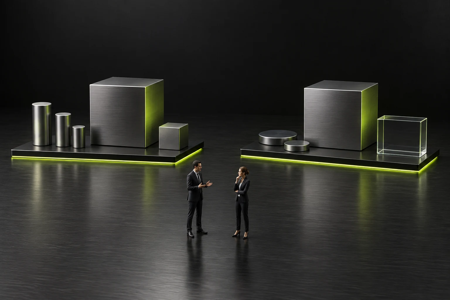 Miniature scene distinguishing shared product facts from different market support conditions