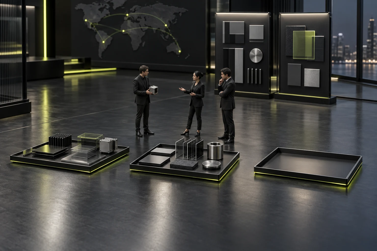 Miniature scene discussing cross-market needs and unconfirmed scope individually