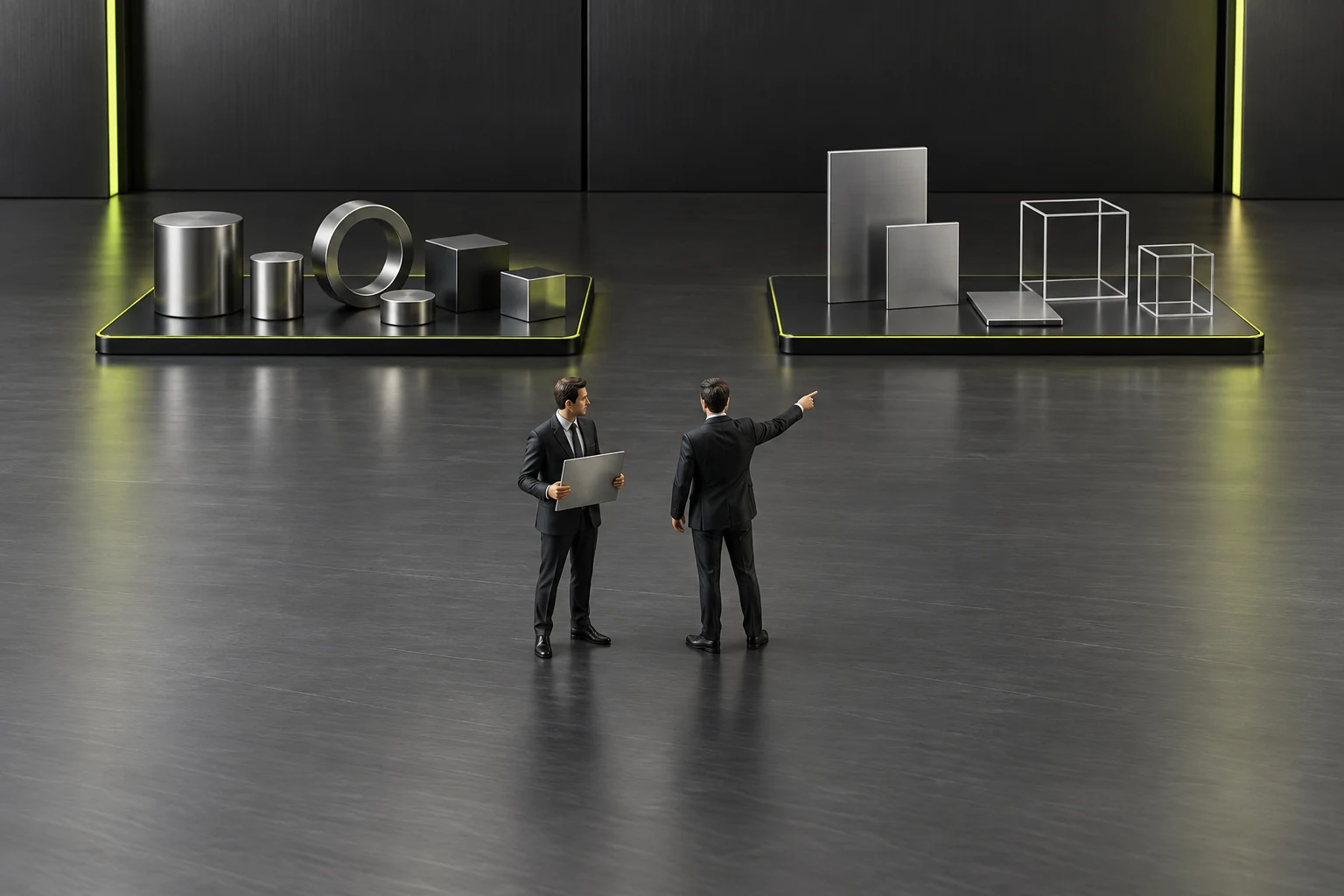 Miniature scene checking preparation information through a hypothetical visit request