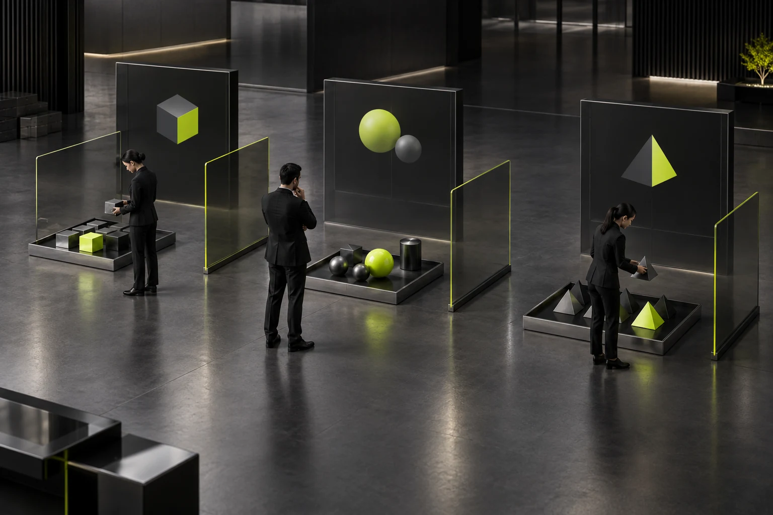 Miniature scene keeping public contact details aligned with specific business scope