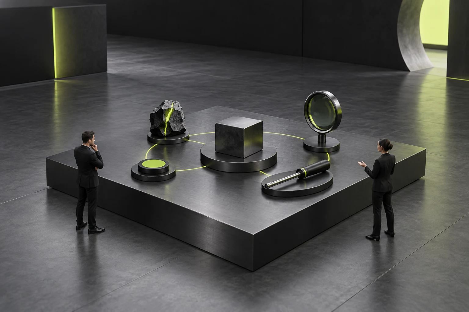 One task connects observation, affected users, goals, handling tools and acceptance equipment.
