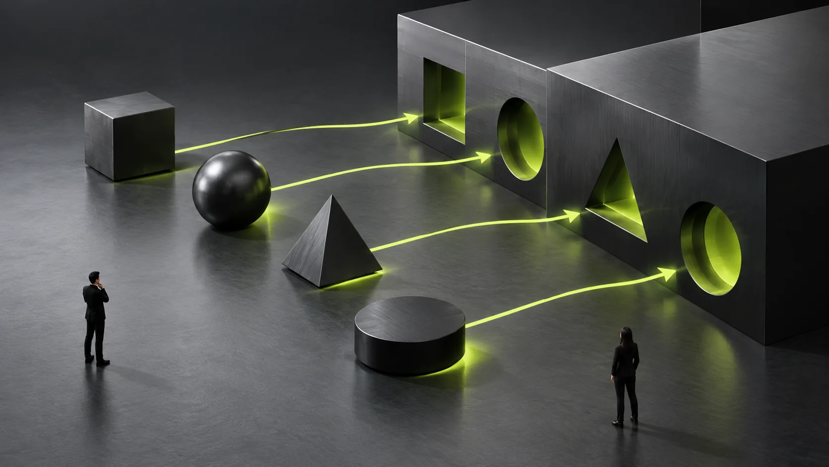 Conceptual diagram of old content modules being adapted into new modules