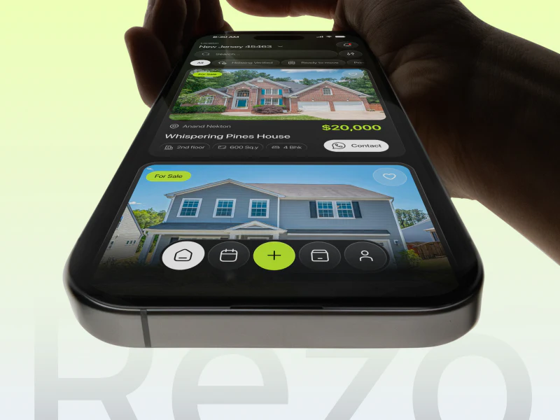 Property App Design: Clear Conditions on Dark Screens design preview