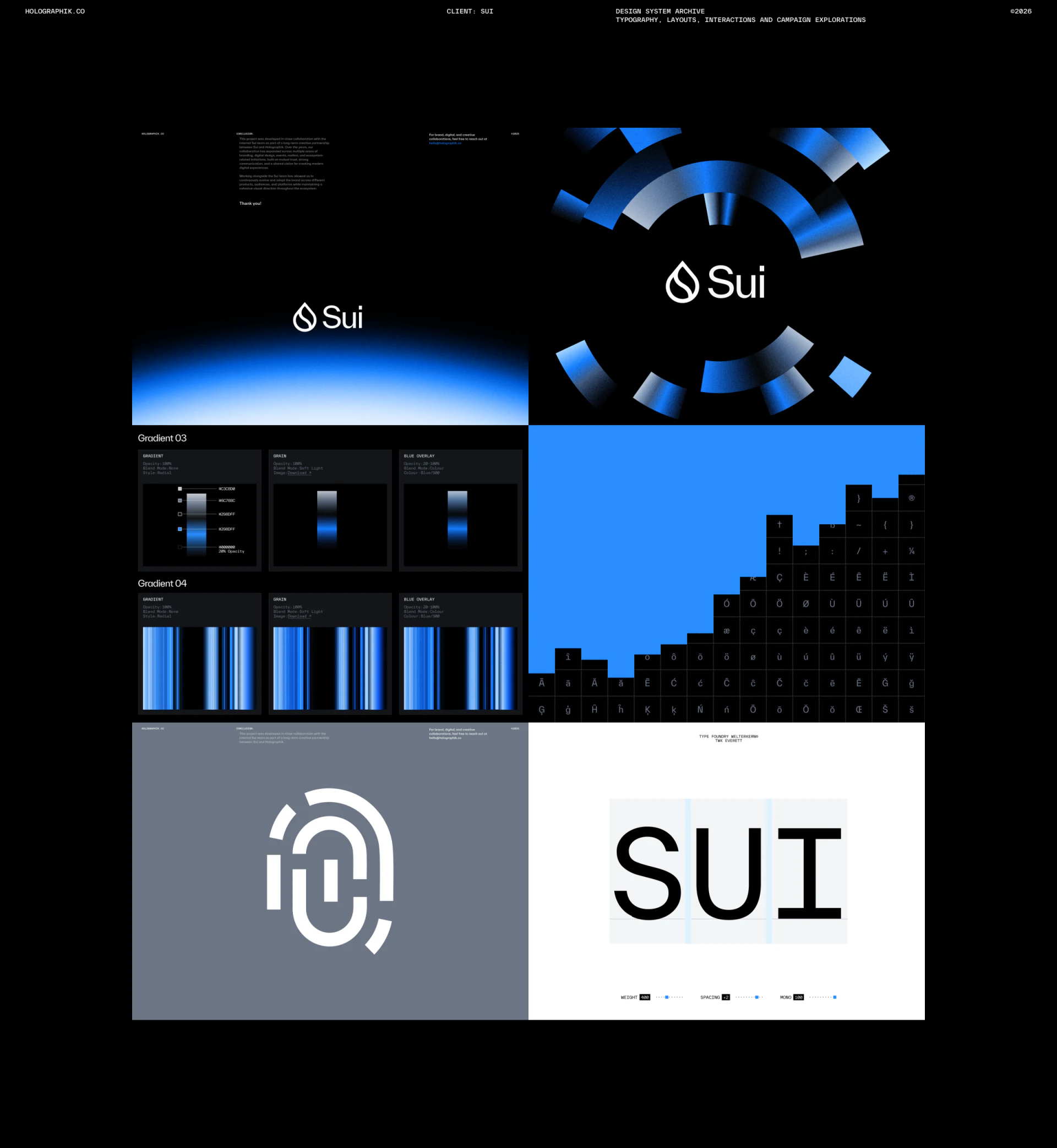 Sui蓝白渐变、环形片段、条形纹理和字形网格