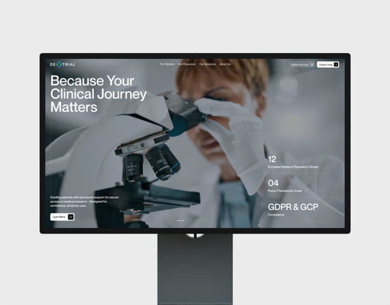 Clinical Trial Website Design: Shared Study Cues design preview