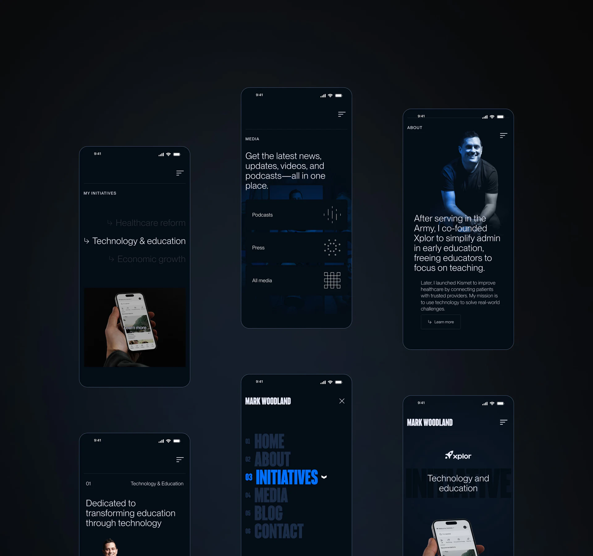 Mobile topics, Podcasts and Press categories, and expanded navigation