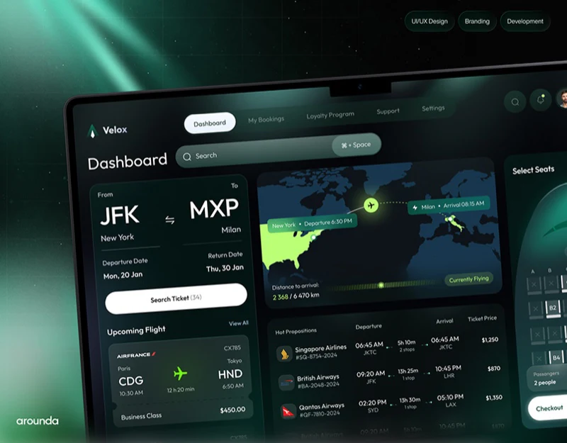 Flight Booking Interface Design: Separate the Itineraries design preview