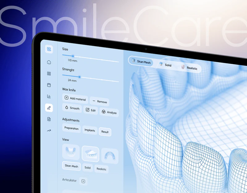 Dental Workspace Interface Design: Tools Near the Model design preview
