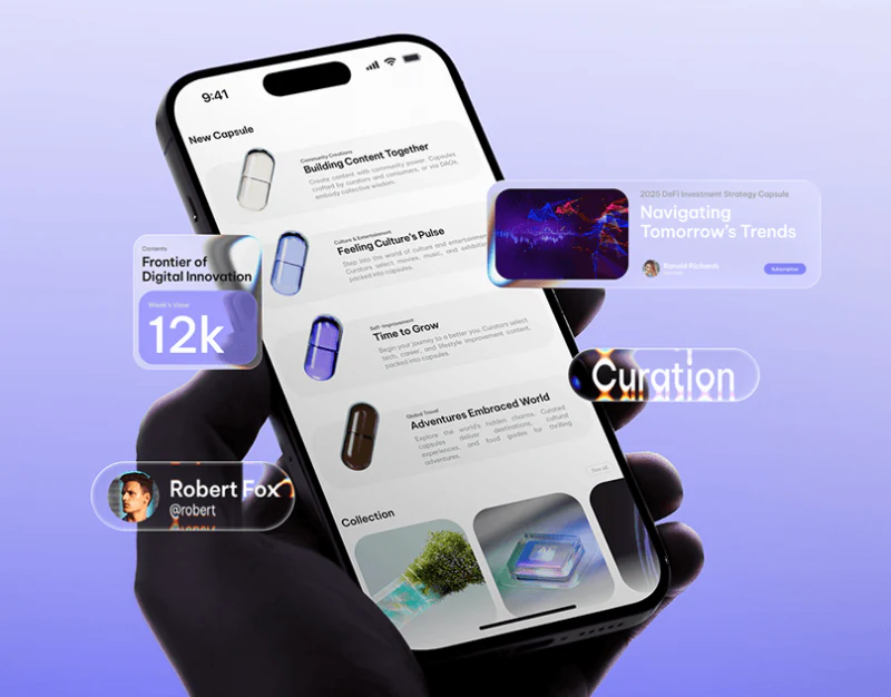 Content Platform Brand Design: Capsules and Category Text design preview