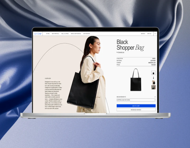 Circular Fashion Ecommerce Design: Curation and Receipts design preview