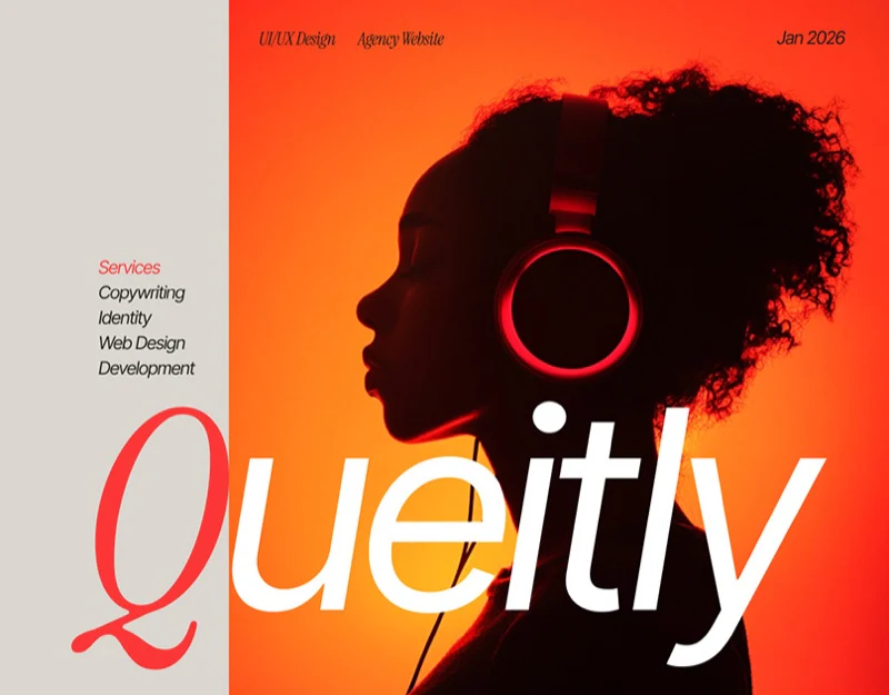 Creative Agency Website Design: Services in Red Cards design preview