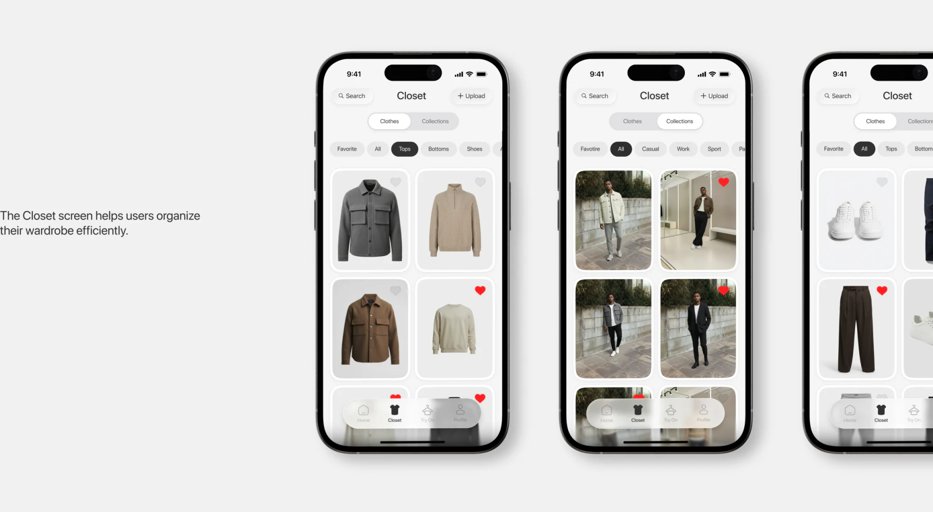 Clothes单件品类与Collections场合分类的两种衣橱网格